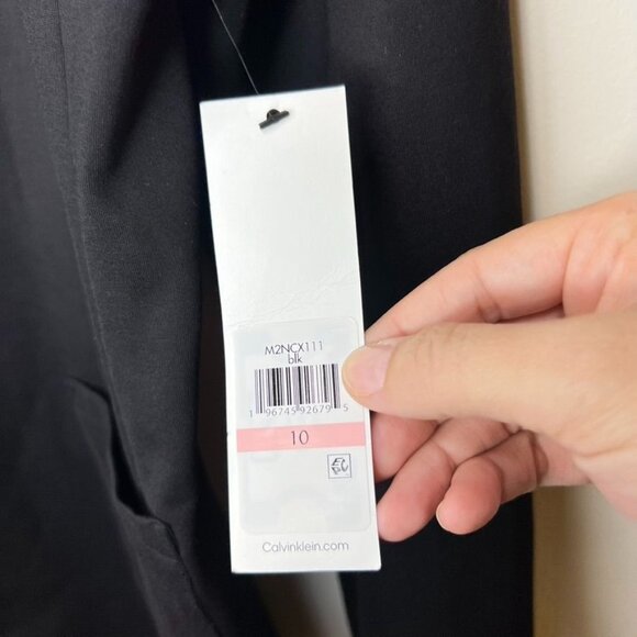 Calvin Klein Womens Black Open Front Blazer Jacket Size 10, NEW - Picture 3 of 5
